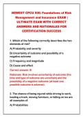 2026-2027 NEWEST CPCU 500&colon; Foundations of Risk&NewLine;Management and Insurance EXAM &vert;&NewLine;ULTIMATE EXAM WITH CORRECT&NewLine;ANSWERS AND RATIONALES FOR&NewLine;CERTIFICATION SUCCESS