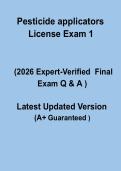 Pesticide Applicators License Exam 1 2026 &ndash; Complete Certification Study Guide