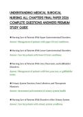 UNDERSTANDING MEDICAL SURGICAL&NewLine;NURSING ALL CHAPTERS FINAL PAPER 2026&NewLine;COMPLETE QUESTIONS ANSWERS PREMIUM&NewLine;STUDY GUIDE