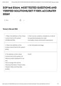 SOP test EXAM&comma; MOST TESTED QUESTIONS AND VERIFIED SOLUTIONS&sol;GET IT 100&percnt; ACCURATE&excl;&excl; 2026&excl;&excl;&NewLine;&NewLine;