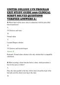 UNITEK COLLEGE LVN PROGRAM&NewLine;EXIT STUDY GUIDE 2026 CLINICAL&NewLine;SCRIPT SOLVED QUESTIONS&NewLine;VERIFIED ANSWERS A&plus;&NewLine;