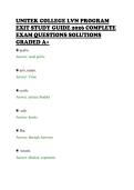 UNITEK COLLEGE LVN PROGRAM&NewLine;EXIT STUDY GUIDE 2026 COMPLETE&NewLine;EXAM QUESTIONS SOLUTIONS&NewLine;GRADED A&plus;