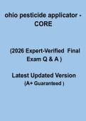 Ohio Pesticide Applicator &ndash; CORE Exam 2026 Complete Certification Study Guide