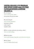 UNITEK COLLEGE LVN PROGRAM&NewLine;EXIT STUDY GUIDE 2026 LVN TEST&NewLine;PAPER QUESTIONS ANSWERS&NewLine;GRADED A&plus;
