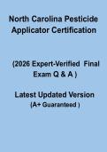 North Carolina Pesticide Applicator Certification 2026 Exam &ndash; Complete Study Guide