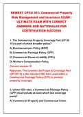 2026-2027 NEWEST CPCU 551&colon; Commercial Property&NewLine;Risk Management and Insurance EXAM &vert;&NewLine;ULTIMATE EXAM WITH CORRECT&NewLine;ANSWERS AND RATIONALES FOR&NewLine;CERTIFICATION SUCCESS&NewLine;