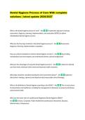 Dental Hygiene Process of Care With complete &NewLine;solutions &vert; latest update 2026&sol;2027