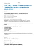 TCEQ CLASS C WATER LICENSE EXAM &vert;VERIFIED &NewLine;150Qs&As&vert;NEW UPDATE&vert;TCEQ EXAM PREP &NewLine;2026&vert;A&plus;GRADE