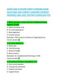 MARYLAND ACUPUNCTURIST LICENSING EXAM QUESTIONS AND CORRECT ANSWERS