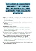 MCV4U UNIT 4 &ndash; EXTENSIONS&NewLine;ASSESSMENT OF LEARNING&NewLine;CERTIFICATION SCRIPT 2026&NewLine;QUESTIONS WITH SOLUTIONS&NewLine;GRADED A&plus;&NewLine;