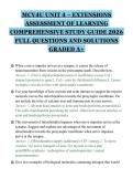 MCV4U UNIT 4 &ndash; EXTENSIONS&NewLine;ASSESSMENT OF LEARNING&NewLine;COMPREHENSIVE STUDY GUIDE 2026&NewLine;FULL QUESTIONS AND SOLUTIONS&NewLine;GRADED A&plus;&NewLine;