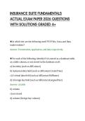 INSURANCE SUITE FUNDAMENTALS&NewLine;ACTUAL EXAM PAPER 2026 QUESTIONS&NewLine;WITH SOLUTIONS GRADED A&plus;