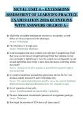 MCV4U UNIT 4 &ndash; EXTENSIONS&NewLine;ASSESSMENT OF LEARNING PRACTICE&NewLine;EXAMINATION 2026 QUESTIONS&NewLine;WITH ANSWERS GRADED A&plus;