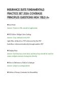 INSURANCE SUITE FUNDAMENTALS&NewLine;PRACTICE SET 2026 COVERAGE&NewLine;PRINCIPLES QUESTIONS HIGH YIELD A&plus;