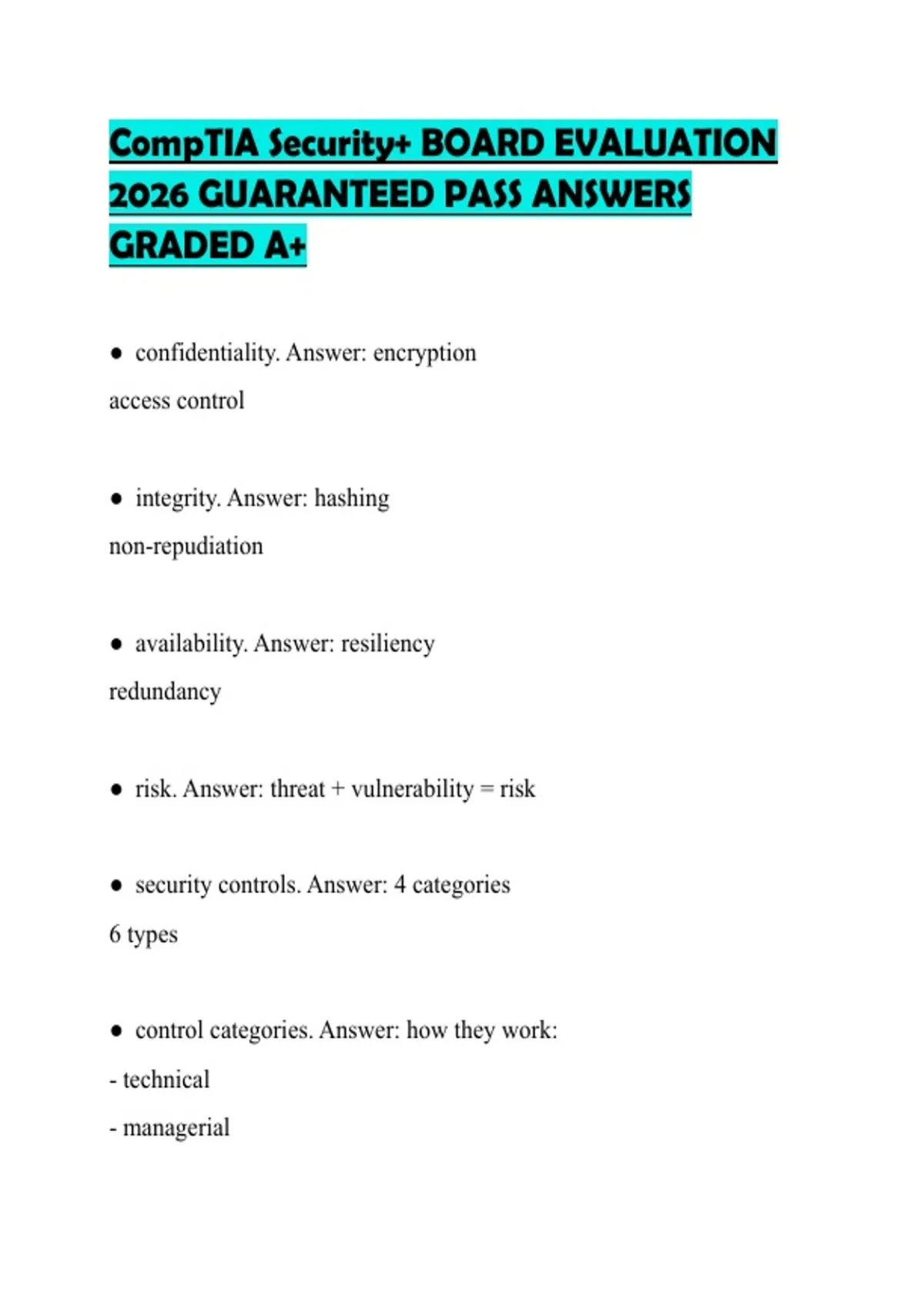 COMPTIA SECURITY FULL SOLUTION SCRIPT 2026 QUESTIONS WITH ANSWERS ...