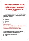2026-2027 NEWEST Registered Medical Assistant&NewLine;&lpar;RMA&rpar; certification EXAM &vert; ULTIMATE&NewLine;EXAM WITH CORRECT ANSWERS AND&NewLine;RATIONALES FOR CERTIFICATION&NewLine;SUCCESS
