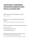 USPA SKYDIVING COMPREHENSIVE&NewLine;CERTIFICATION EXAMINATION SCRIPT&NewLine;2026 FULL SOLUTIONS GUIDE