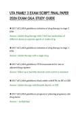 UTA FAMILY 3 EXAM SCRIPT FINAL PAPER&NewLine;2026 EXAM Q&A STUDY GUIDE