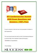 ATI Cardiovascular System Exam Questions and Answers 2026 &vert; RN Nursing Pharmacology &vert; 20 Practice Questions on Cardiac Medications&comma; Hypertension & Dysrhythmias