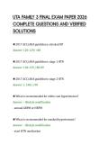 UTA FAMILY 3 FINAL EXAM PAPER 2026&NewLine;COMPLETE QUESTIONS AND VERIFIED&NewLine;SOLUTIONS
