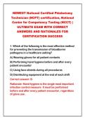 2026-2027 NEWEST National Certified Phlebotomy&NewLine;Technician &lpar;NCPT&rpar; certification&comma; National&NewLine;Center for Competency Testing &lpar;NCCT&rpar; &vert;&NewLine;ULTIMATE EXAM WITH CORRECT&NewLine;ANSWERS AND RATIONALES FOR&NewLine;CERTIFICATION SUCCESS&NewLine;