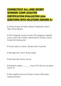 CONNECTICUT ALL LINES EXCEPT&NewLine;WORKERS COMP ADJUSTER STUDY GUIDE&NewLine;2026 QUESTIONS WITH ANSWERS GRADED&NewLine;A&plus;&NewLine;