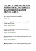UTAH BURGLAR ALARM QUALIFYING AGENT&NewLine;EXAM PRACTICE TEST 2026 CERTIFICATION&NewLine;EVALUATION COMPLETE QUESTIONS&NewLine;SOLUTIONS GRADED A&plus;