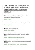 UTAH BURGLAR ALARM QUALIFYING AGENT&NewLine;EXAM TEST PAPER 2026 COMPREHENSIVE&NewLine;REVIEW SOLVED QUESTIONS ANSWERS&NewLine;GRADED A&plus;