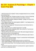 Bio 251- Anatomy & Physiology I - Chapter 1 Exam Prep Q&A