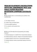 WEB DEVELOPMENT FOUNDATIONS&NewLine;PNVO PRE ASSESSMENT WGU 2026&NewLine;FINAL PAPER PRACTICE&NewLine;QUESTIONS ANSWERS ACCURATE&NewLine;A&plus;