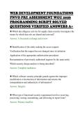 WEB DEVELOPMENT FOUNDATIONS&NewLine;PNVO PRE ASSESSMENT WGU 2026&NewLine;PROGRAMMING SCRIPT SOLVED&NewLine;QUESTIONS VERIFIED ANSWERS A&plus;