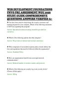 WEB DEVELOPMENT FOUNDATIONS&NewLine;PNVO PRE ASSESSMENT WGU 2026&NewLine;STUDY GUIDE COMPREHENSIVE&NewLine;QUESTIONS ANSWERS VERIFIED A&plus;