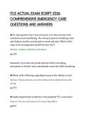 ITLS ACTUAL EXAM SCRIPT 2026&NewLine;COMPREHENSIVE EMERGENCY CARE&NewLine;QUESTIONS AND ANSWERS&NewLine;
