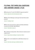 ITLS FINAL TEST PAPER 2026 QUESTIONS&NewLine;AND ANSWERS GRADED A PLUS