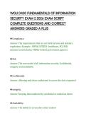 WGU D430 FUNDAMENTALS OF INFORMATION&NewLine;SECURITY EXAM 2 2026 EXAM SCRIPT&NewLine;COMPLETE QUESTIONS AND CORRECT&NewLine;ANSWERS GRADED A PLUS