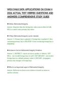 WGU D465 DATA APPLICATIONS OA EXAM 4&NewLine;2026 ACTUAL TEST VERIFIED QUESTIONS AND&NewLine;ANSWERS COMPREHENSIVE STUDY GUIDE
