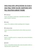 WGU D465 DATA APPLICATIONS OA EXAM 4&NewLine;2026 FINAL PAPER SOLVED QUESTIONS WITH&NewLine;FULL SOLUTION ALREADY PASSED