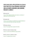 WGU D465 DATA APPLICATIONS OA EXAM 4&NewLine;2026 PRACTICE EXAM PREMIUM QUESTIONS&NewLine;AND ACCURATE ANSWERS ONE HUNDRED&NewLine;PERCENT CORRECT