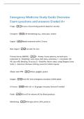 Emergency Medicine Study Guide Overview&NewLine;Exam questions and answers Graded A&plus;