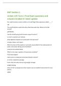 Unitek LVN Term 1 Final Exam questions and&NewLine;answers Graded A&plus; latest update