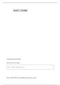 NACC EXAM PART 1 QUESTIONS WITH VERIFIED ANSWERS