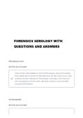 forensics serology  ACTUAL EXAM LATEST QUESTIONS WITH SOLUTIONS GRADED A&plus;