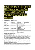 2026&sol;2027 H&R Block Income Tax Course&colon; S-Tier OBBBA & SECURE 2&period;0 Exam Mastery Test Bank