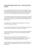 Leading and Managing in Nursing &ndash; Exam 1 &ndash; Study Guide & Practice Questions