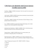 CSR Final exam Questions And Correct Answers &lpar;Verified Answers&rpar; 2026