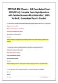 ECPI NUR 164 &lpar;Chapters 1&ndash;8&rpar; Exam Actual Exam 2025&sol;2026 &vert; Complete Exam-Style Questions with Detailed Answers Plus Rationales &vert; 100&percnt; Verified &vert; Guaranteed Pass A&plus; Graded