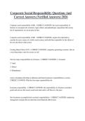 Corporate Social Responsibility Questions And Correct Answers &lpar;Verified Answers&rpar; 2026