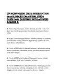 CPI NONVIOLENT CRISIS INTERVENTION&NewLine;2024 BUNDLED EXAM ACTUAL&NewLine;EXAMINATION 2026 QUESTIONS WITH&NewLine;ANSWERS GRADED A&plus;