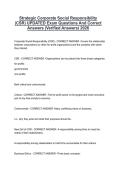 Strategic Corporate Social Responsibility &lpar;CSR&rpar; UPDATED Exam Questions And Correct Answers &lpar;Verified Answers&rpar; 2026