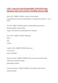 CSR- Corporate Social Responsibility UPDATED Exam Questions And Correct Answers &lpar;Verified Answers&rpar; 2026